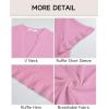 imageBsubseach Womens Swimsuit Cover Up Shirt Ruffle Short Sleeve Bathing Suit Coverups V Neck Flowy Ruffled Beach Bikini DressPink