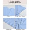 imageBsubseach Womens Swimsuit Cover Up Shirt Ruffle Short Sleeve Bathing Suit Coverups V Neck Flowy Ruffled Beach Bikini DressSky Blue