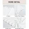imageBsubseach Womens Swimsuit Cover Up Shirt Ruffle Short Sleeve Bathing Suit Coverups V Neck Flowy Ruffled Beach Bikini DressWhite