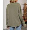 imageBsubseach Womens Waffle Knit Tops Long Sleeve V Neck Shirts Dressy Casual Blouse 2025 Fall Loose Tunic Top OutfitsArmy Green