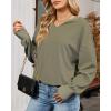 imageBsubseach Womens Waffle Knit Tops Long Sleeve V Neck Shirts Dressy Casual Blouse 2025 Fall Loose Tunic Top OutfitsArmy Green