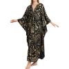 imageBsubseach Kaftan Dresses for Women Plus Size Caftan Batwing Sleeves Beach Cover Up Maxi Beach DressBlack