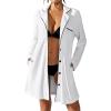 imageBsubseach Terry Cloth Swim Cover Up for Women Swimsuit Coverup Long Sleeve Button Down Bathing Suit Cover Ups with PocketsWhite