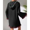 imageBsubseach Terry Cloth Cover Up Women Long Sleeve Bathing Suit Coverup Oversized Hooded Towel Dress with PocketsBlack