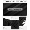 imageBsubseach Womens Cotton Harem Pants Elastic Waist Baggy Pant Drawstring Balloon Trouser Loose Beach Pants with PocketsBlack