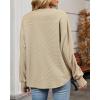 imageBsubseach Womens Waffle Knit Tops Long Sleeve V Neck Shirts Dressy Casual Blouse 2025 Fall Loose Tunic Top OutfitsKhaki