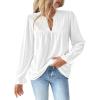 imageBsubseach Womens Tops Ruffle Long Sleeve Swiss Dot Blouses for Women Dressy Casual Fashion ShirtsWhite