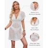 imageBsubseach Crochet Bathing Suit Cover Up for Women Beach Cover Ups Hollow Out Knit Dress Cruise OutfitsWhite