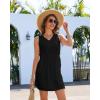 imageBsubseach Terry Cloth Swim Coverup  Women Beach Cover Up Dress V Neck Swimsuit Coverups with PocketsBlack