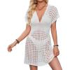 imageBsubseach Crochet Bathing Suit Cover Up for Women Beach Cover Ups Hollow Out Knit Dress Cruise OutfitsWhite
