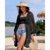 imageBsubseach 2025 Kimonos for Women Lace Swimsuit Coverup Mesh Swim Cover Up Beach Vacation Sheer Kimono Duster CardigansBblack