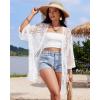 imageBsubseach 2025 Kimonos for Women Lace Swimsuit Coverup Mesh Swim Cover Up Beach Vacation Sheer Kimono Duster CardigansBwhite