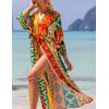imageBsubseach Beach Cover Ups for Women 2025 Kimonos Robe Cardigans Long Beach Dress Swimsuit Cover Up with BeltOrange