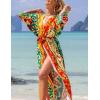 imageBsubseach Beach Cover Ups for Women 2025 Kimonos Robe Cardigans Long Beach Dress Swimsuit Cover Up with BeltOrange