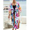 imageBsubseach Kimono Swimsuit Cover Ups for Women Robe Pool Cover Up Long Beach Dress Colorful Cardigan for SwimwearBhalo Dyeing
