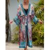 imageBsubseach Kimono Swimsuit Cover Ups for Women Robe Pool Cover Up Long Beach Dress Colorful Cardigan for SwimwearSnake