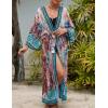 imageBsubseach Kimono Swimsuit Cover Ups for Women Robe Pool Cover Up Long Beach Dress Colorful Cardigan for SwimwearSnake