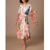 imageBsubseach Kimono swim cover up for women Robe Cardigan Coverups Long Beach Dress Bathing SuitPeacock Print 2