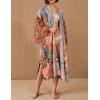 imageBsubseach Kimono swim cover up for women Robe Cardigan Coverups Long Beach Dress Bathing SuitPeacock Print