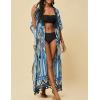 imageBsubseach Kimonos for Women Open Front Kimono Cover ups for Swimwear Women Tassel Bikini Swim Coverup with DrawstringBlue