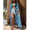 imageBsubseach Kimonos for Women Open Front Kimono Cover ups for Swimwear Women Tassel Bikini Swim Coverup with DrawstringBlue