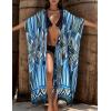 imageBsubseach Kimonos for Women Open Front Kimono Cover ups for Swimwear Women Tassel Bikini Swim Coverup with DrawstringBlue