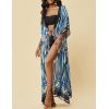 imageBsubseach Kimonos for Women Open Front Kimono Cover ups for Swimwear Women Tassel Bikini Swim Coverup with DrawstringBlue