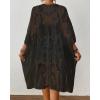 imageBsubseach Lace Kimonos for Women 2025 Swim Cover Up Summer Beach Coverup Open Front Sheer Kimono CardiganBlack 1