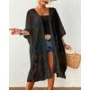 imageBsubseach Lace Kimonos for Women 2025 Swim Cover Up Summer Beach Coverup Open Front Sheer Kimono CardiganBlack 1