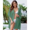 imageBsubseach Women Chiffon Kimono Cardigan Beach Cover Up Lace Swimsuit Coverup Open Front Casual Summer TopsGreen