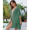 imageBsubseach Women Chiffon Kimono Cardigan Beach Cover Up Lace Swimsuit Coverup Open Front Casual Summer TopsGreen