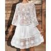imageBsubseach Women Lace Swimsuit Cover Up Bathing Suit Coverups VNeck Swimwear Beach Vacation DressWhite