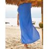 imageBusbseach Caftan Dresses for Women Embroidery Short Sleeve Beach Cover Up V Neck Maxi Kaftan DressWblue Embroidery