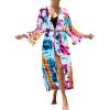 imageBsubseach Kimono Swimsuit Cover Ups for Women Robe Pool Cover Up Long Beach Dress Colorful Cardigan for SwimwearBhalo Dyeing