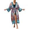 imageBsubseach Kimono Swimsuit Cover Ups for Women Robe Pool Cover Up Long Beach Dress Colorful Cardigan for SwimwearSnake