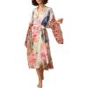 imageBsubseach Kimono swim cover up for women Robe Cardigan Coverups Long Beach Dress Bathing SuitPeacock Print 2