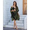 imageBsubseach Striped Kimono for Women 2025 Swimsuit Coverup Boho Beach Cover Up Open Front Cardigan Summer Short RobeBlack Green