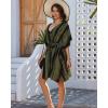imageBsubseach Striped Kimono for Women 2025 Swimsuit Coverup Boho Beach Cover Up Open Front Cardigan Summer Short RobeBlack Green