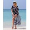 imageBsubseach Women Long Kimono Swimsuit Cover Ups Chiffon Maxi Cardigan Open Front Bathing Suit Lightweight Duster BeachwearBlack