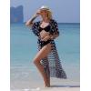 imageBsubseach Women Long Kimono Swimsuit Cover Ups Chiffon Maxi Cardigan Open Front Bathing Suit Lightweight Duster BeachwearBlack
