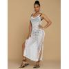 imageBsubseach 2025 Beach Cover Up for Women Crochet Slit Dress Swimsuit Sleeveless Hollow Out Summer Bikini CoverupXwhite