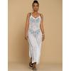 imageBsubseach 2025 Beach Cover Up for Women Crochet Slit Dress Swimsuit Sleeveless Hollow Out Summer Bikini CoverupXwhite
