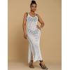 imageBsubseach 2025 Beach Cover Up for Women Crochet Slit Dress Swimsuit Sleeveless Hollow Out Summer Bikini CoverupXwhite