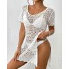 imageBsubseach Bathing Suit Cover Up for Women Hollow Out Crochet Coverups Beach Dress 2026 Vacation OutfitsWhite