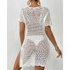 imageBsubseach Bathing Suit Cover Up for Women Hollow Out Crochet Coverups Beach Dress 2026 Vacation OutfitsWhite