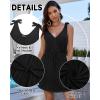imageBsubseach Beach Cover Ups Dress  Women V Neck Swimsuit Coverup Elastic Waist Summer Coverups for Swimwear Mini DressesBlack
