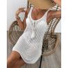 imageBsubseach Womens Crochet Swimsuit Cover Up Sleeveless Bikini Swimwear Cover UpWhite1