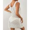 imageBsubseach Womens Crochet Swimsuit Cover Up Sleeveless Bikini Swimwear Cover UpWhite1