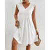 imageBsubseach Womens Swimsuit Eyelet Sleeveless Coverup Bathing Suit Cover Up V Neck Swim Cover Ups 2025 Summer Beach Tank DressWhite