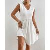 imageBsubseach Womens Swimsuit Eyelet Sleeveless Coverup Bathing Suit Cover Up V Neck Swim Cover Ups 2025 Summer Beach Tank DressWhite